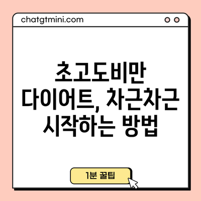 초고도비만 다이어트, 차근차근 시작하는 방법