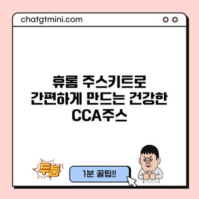 휴롬 주스키트로 간편하게 만드는 건강한 CCA주스