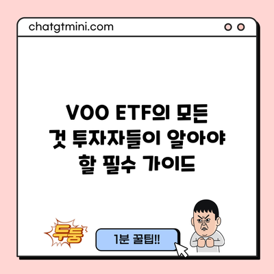 VOO ETF의 모든 것: 투자자들이 알아야 할 필수 가이드