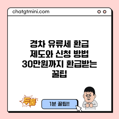 경차 유류세 환급 제도와 신청 방법: 30만원까지 환급받는 꿀팁