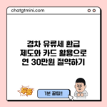 경차 유류세 환급 제도와 카드 활용으로 연 30만원 절약하기
