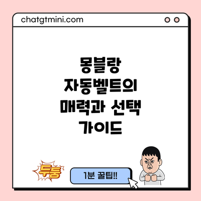 몽블랑 자동벨트의 매력과 선택 가이드