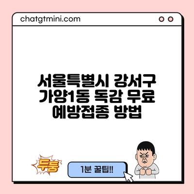 서울특별시 강서구 가양1동 독감 무료 예방접종 방법