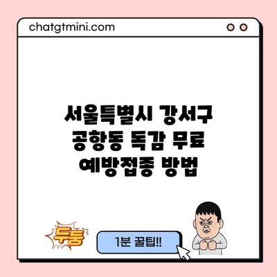 서울특별시 강서구 공항동 독감 무료 예방접종 방법