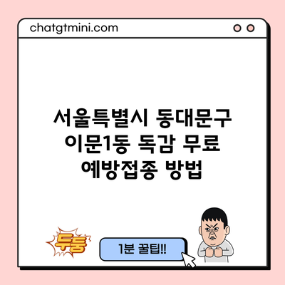 서울특별시 동대문구 이문1동 독감 무료 예방접종 방법