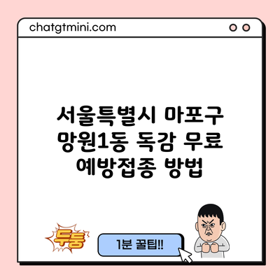 서울특별시 마포구 망원1동 독감 무료 예방접종 방법