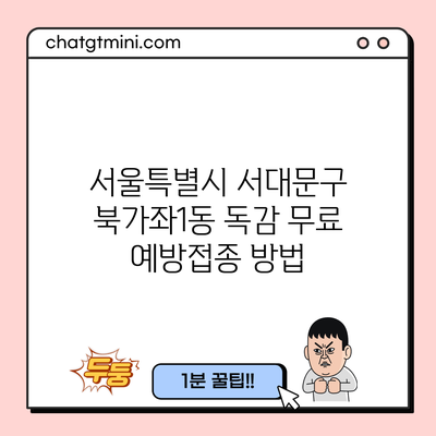 서울특별시 서대문구 북가좌1동 독감 무료 예방접종 방법