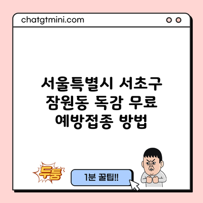 서울특별시 서초구 잠원동 독감 무료 예방접종 방법