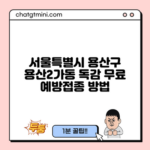서울특별시 용산구 용산2가동 독감 무료 예방접종 방법