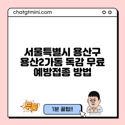 서울특별시 용산구 용산2가동 독감 무료 예방접종 방법