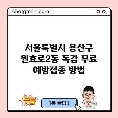 서울특별시 용산구 원효로2동 독감 무료 예방접종 방법