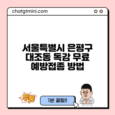 서울특별시 은평구 대조동 독감 무료 예방접종 방법