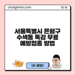 서울특별시 은평구 수색동 독감 무료 예방접종 방법