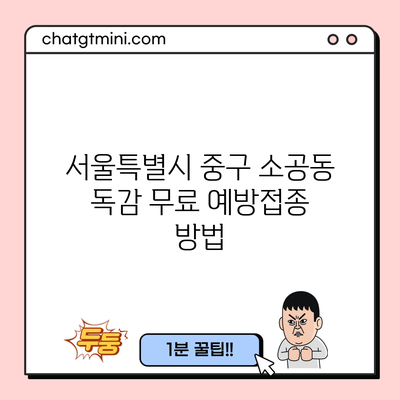 서울특별시 중구 소공동 독감 무료 예방접종 방법