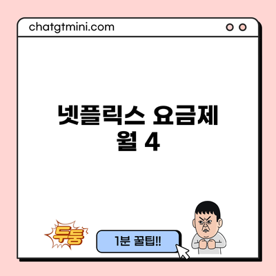 넷플릭스 요금제 월 4