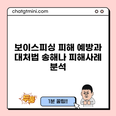 보이스피싱 피해 예방과 대처법: 송해나 피해사례 분석