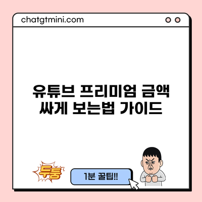 유튜브 프리미엄 금액 싸게 보는법 가이드