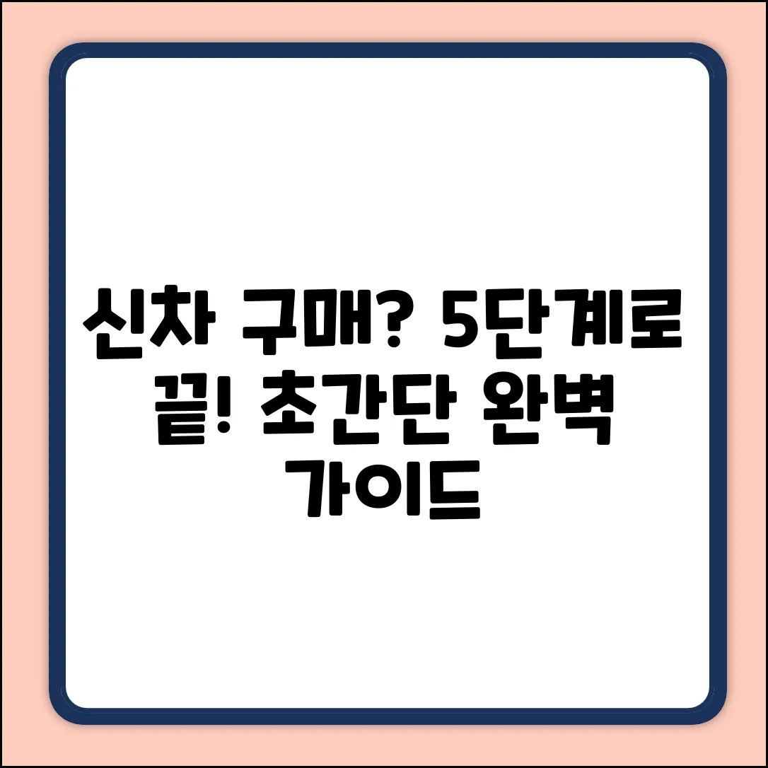 신차 구매, 5단계 절차 완벽 가이드