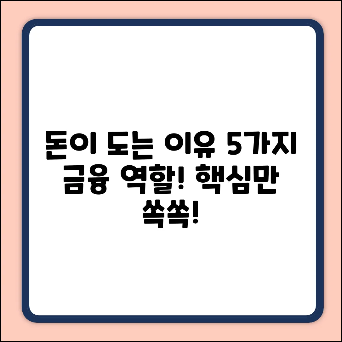 금융 역할 5가지: 돈이 도는 이유
