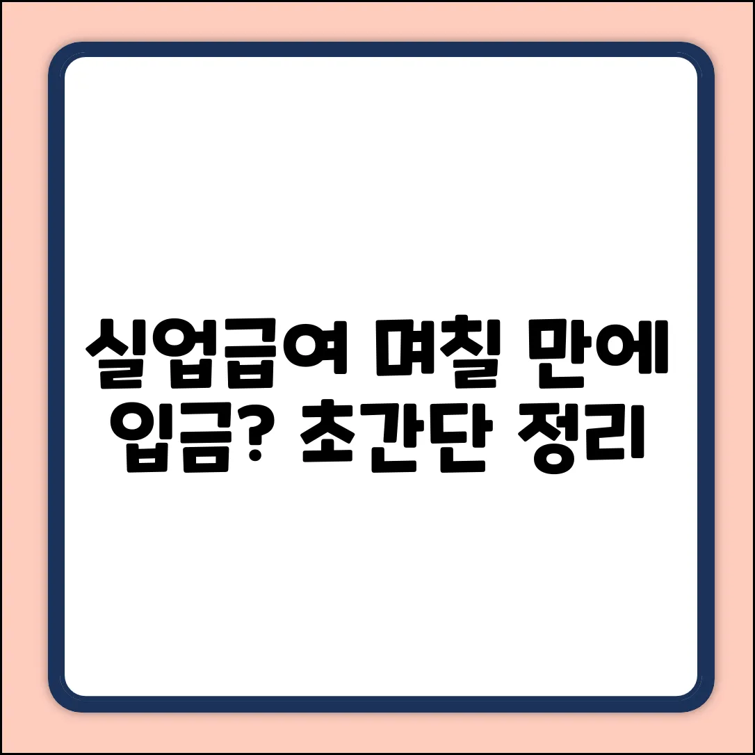 실업인정신청 후 입금, 평균 며칠 걸릴까?