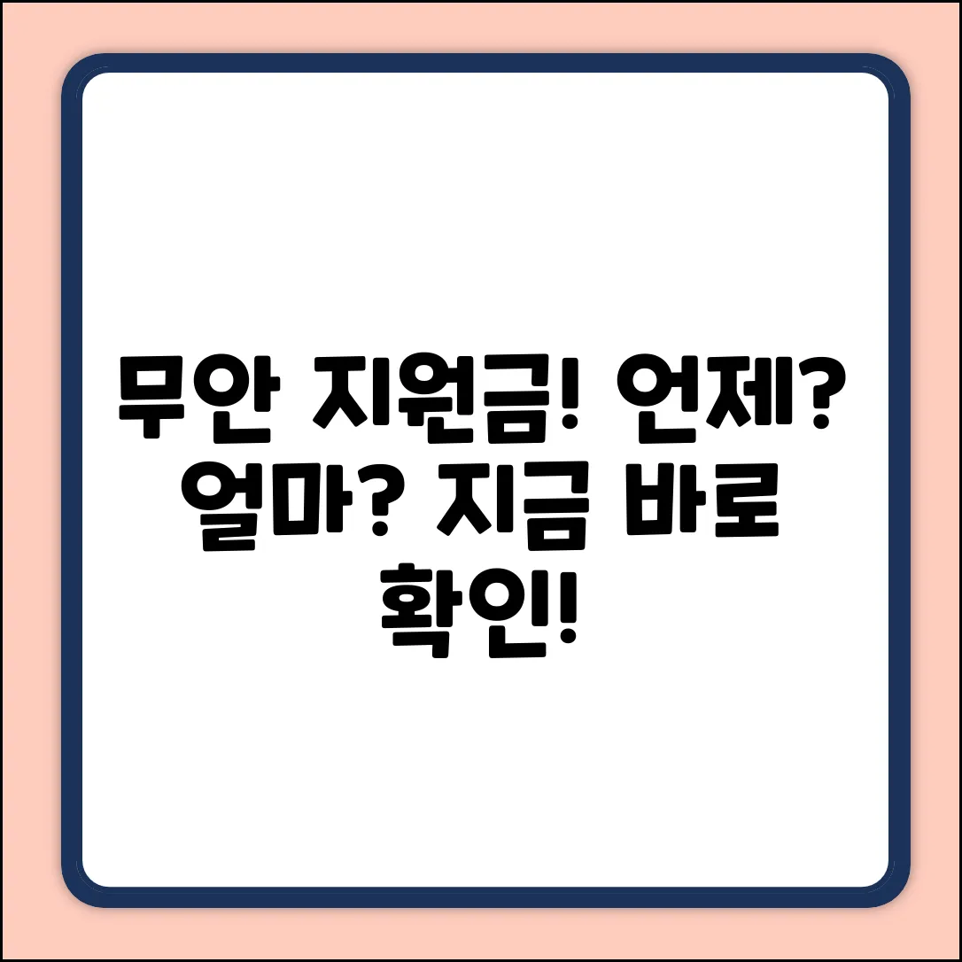무안 민생회복지원금, 언제부터? 완벽 가이드