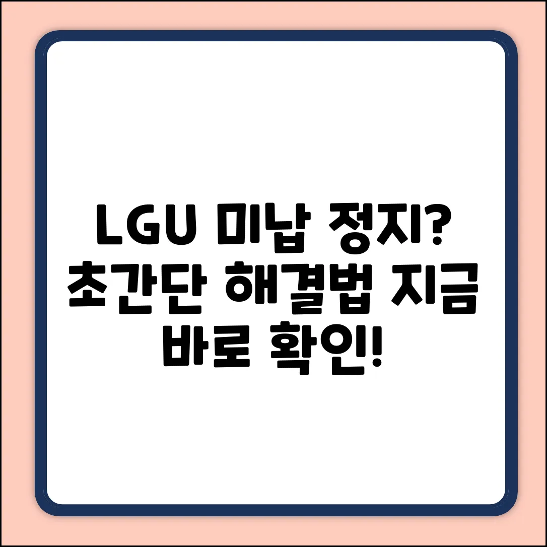 LGU+ 미납 정지? 초보도 쉽게 해결!
