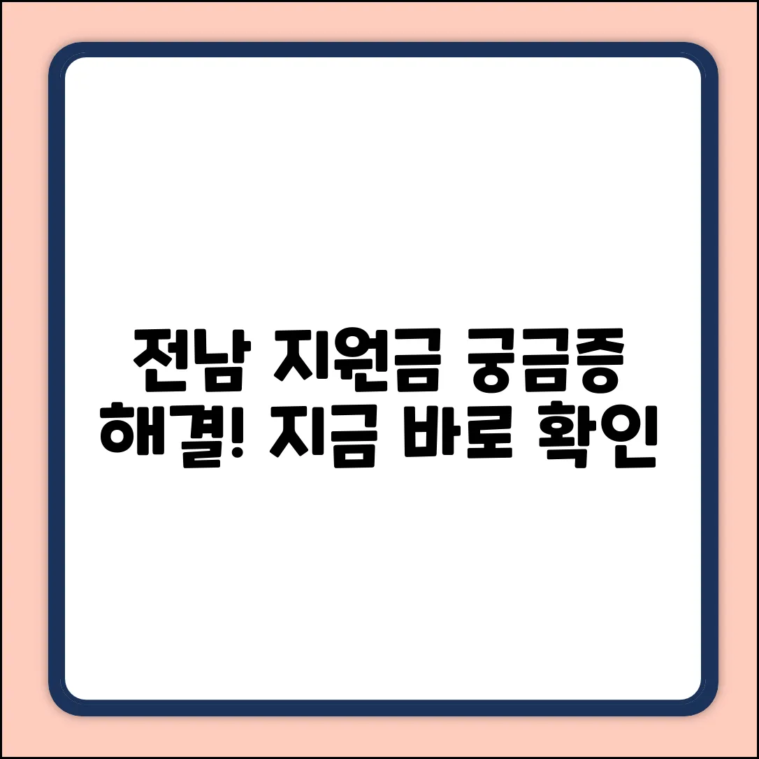 전남지역 지원금, 궁금증 해결!