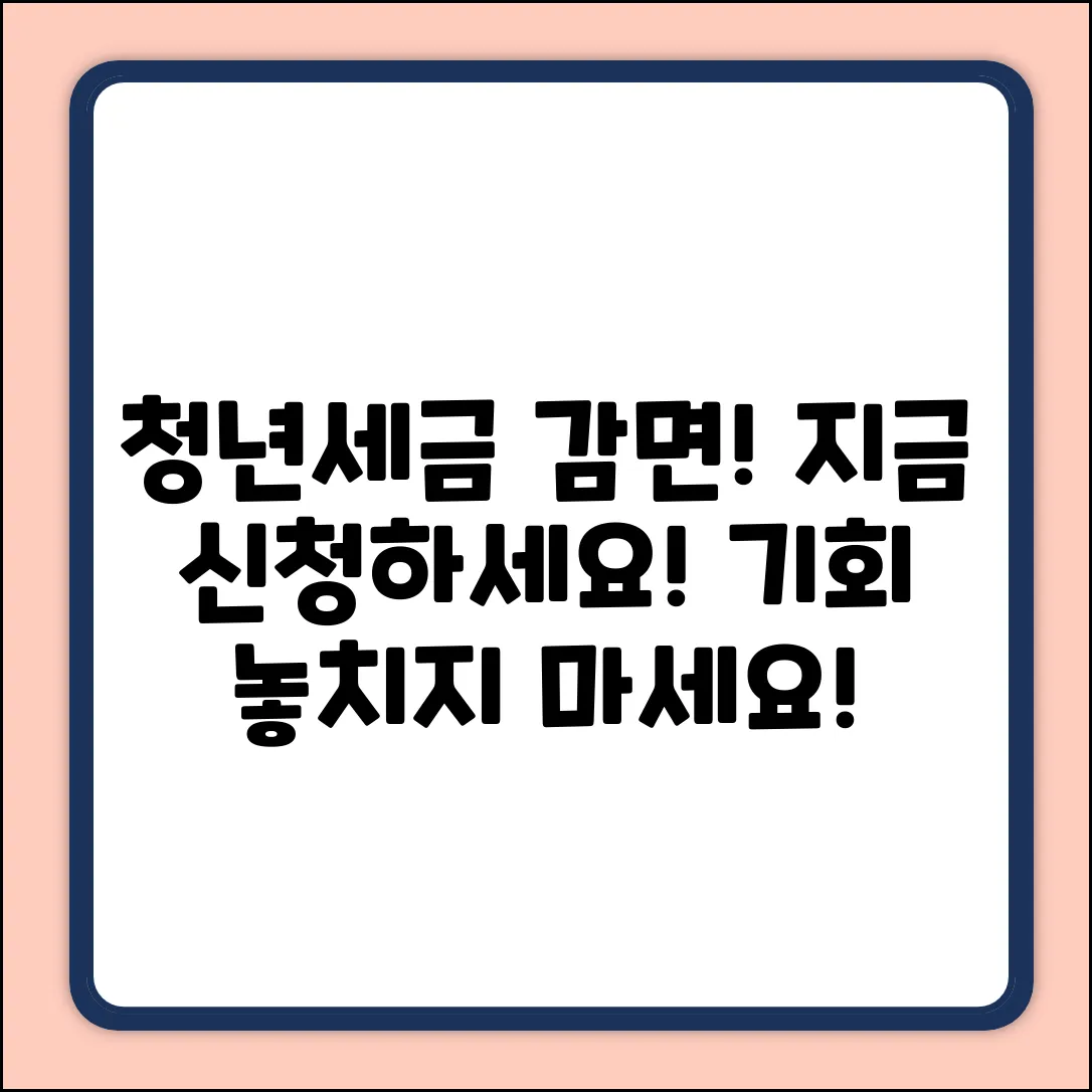 중소기업 청년소득세 감면, 신청기간이?!