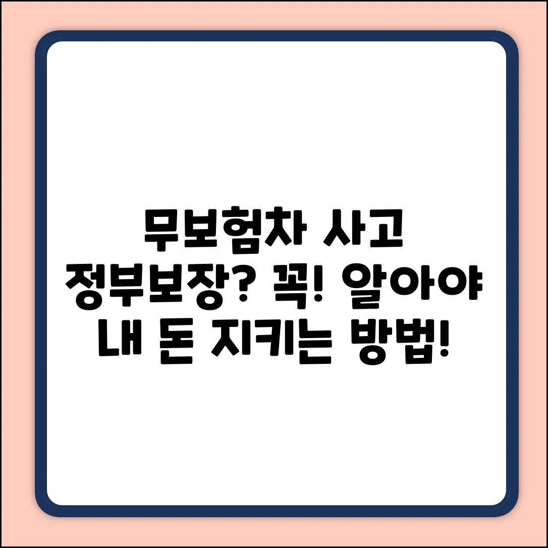 교통사고정부보장사업, 무보험차상해 꼭 알아야 할까?