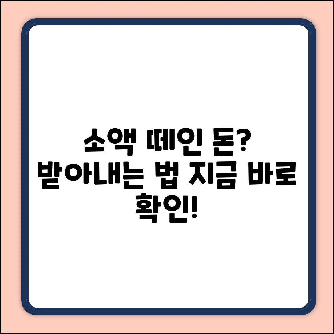 소액 떼인 돈, 해결 방법은?