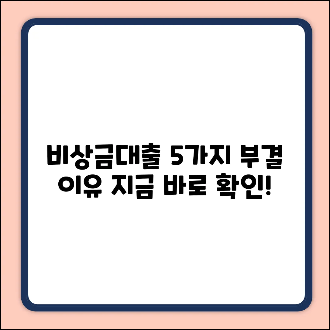 비상금대출 보증심사, 5가지 부결 이유