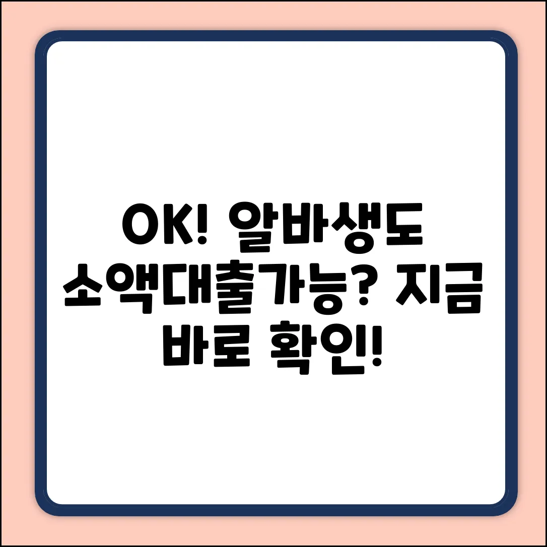 알바 대학생도 OK! 소액대출 가능한 곳?