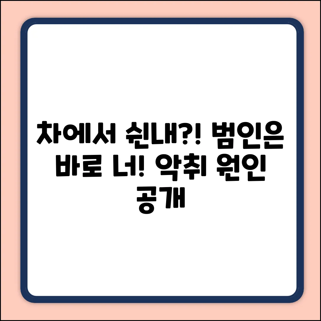 자동차 냄새 원인, 혹시 이것 때문일까?