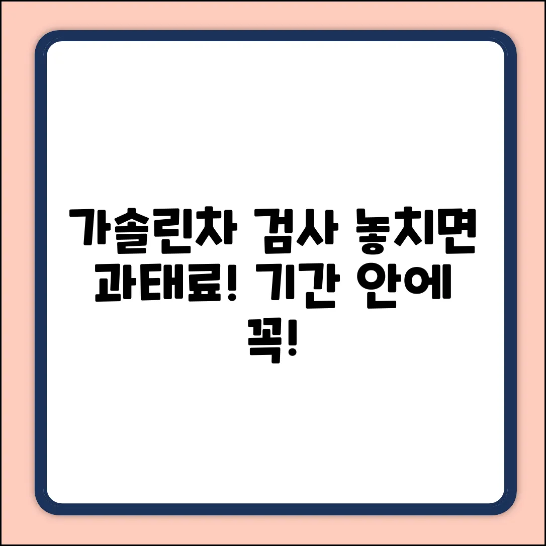 가솔린차 검사, 놓치면 손해! 기간은?