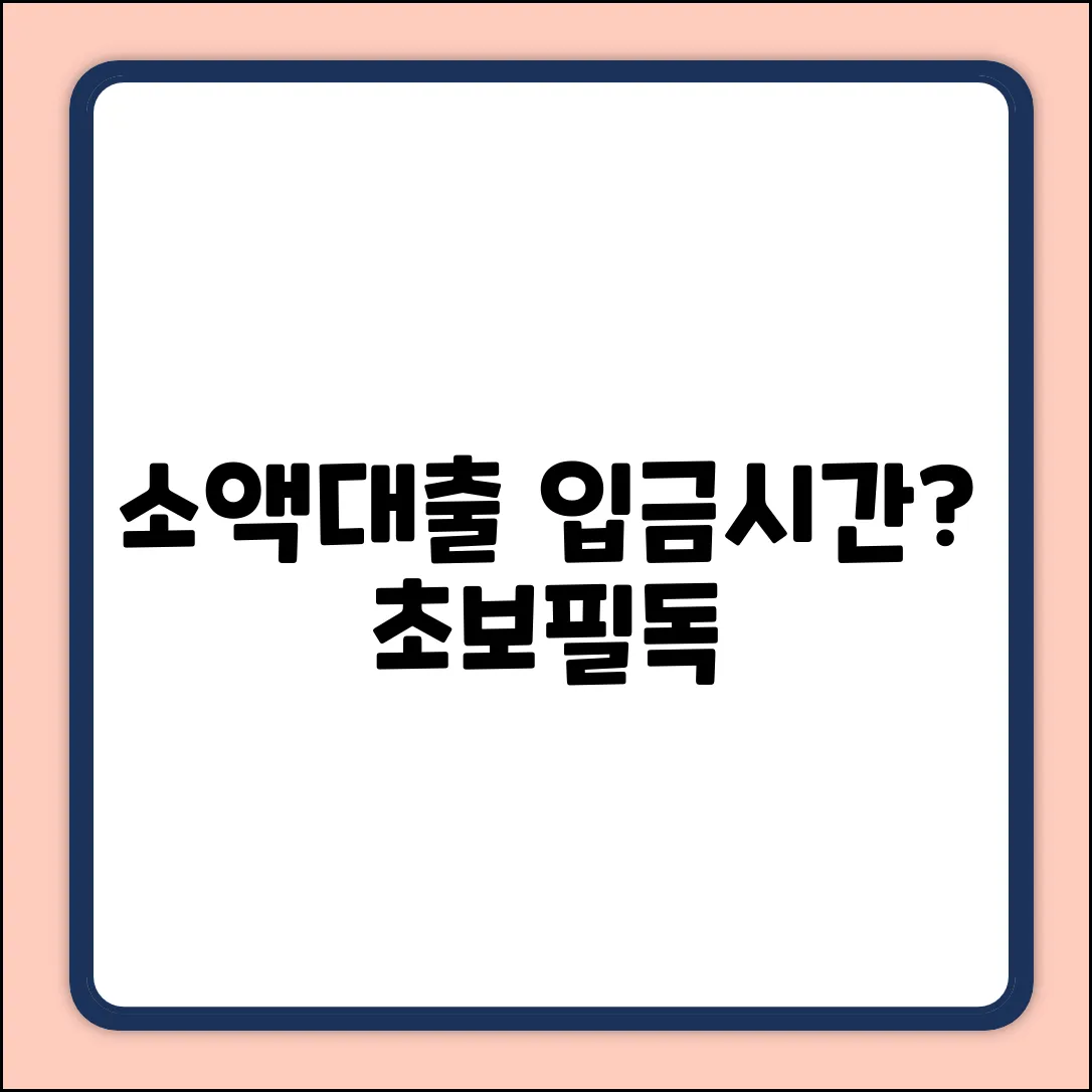 소액대출, 입금 얼마나 걸릴까? [초보필독