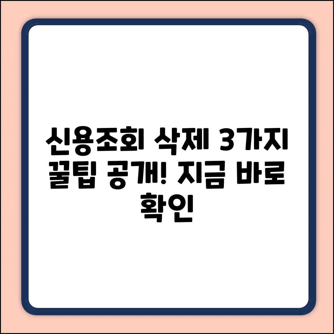 신용 조회 기록, 3가지 삭제 꿀팁!