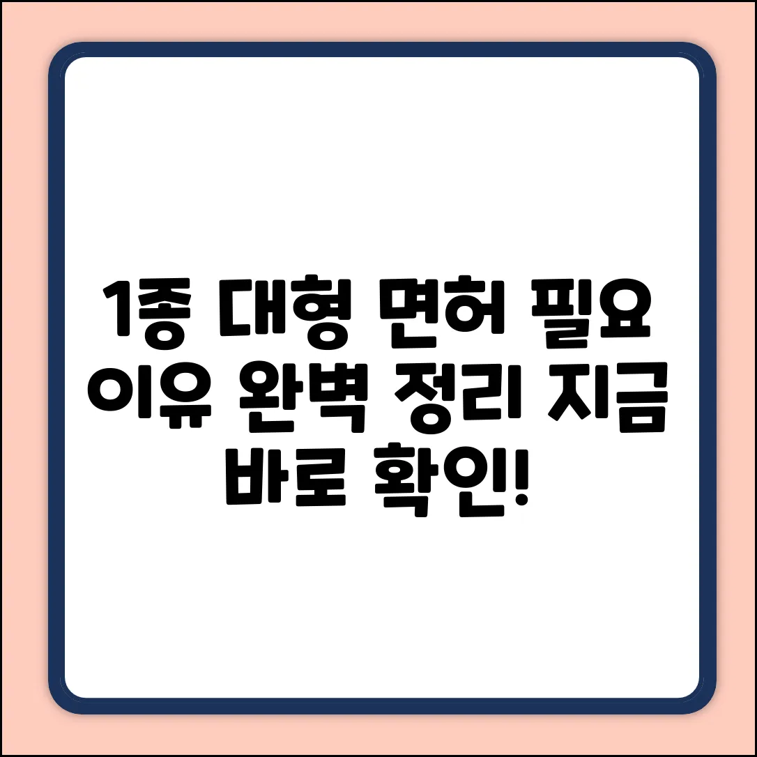 1종대형면허, 왜 필요할까? 완벽 가이드