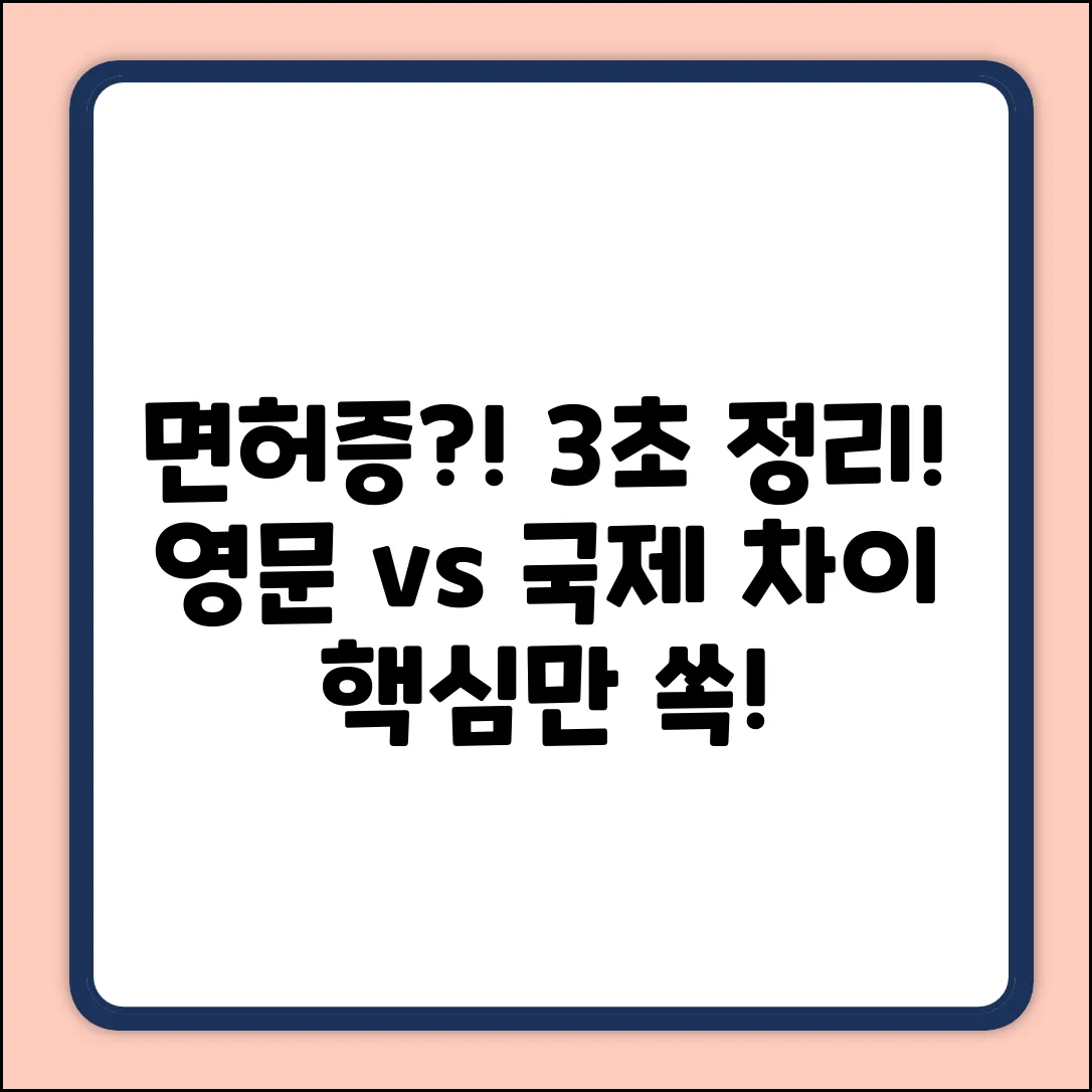영문/국제운전면허증 차이? 3초 정리!