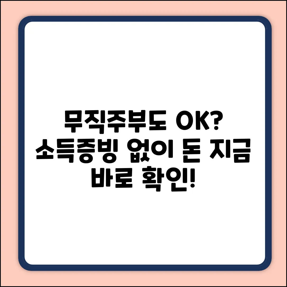 무직자, 주부도 소득 증빙 없이 가능할까?