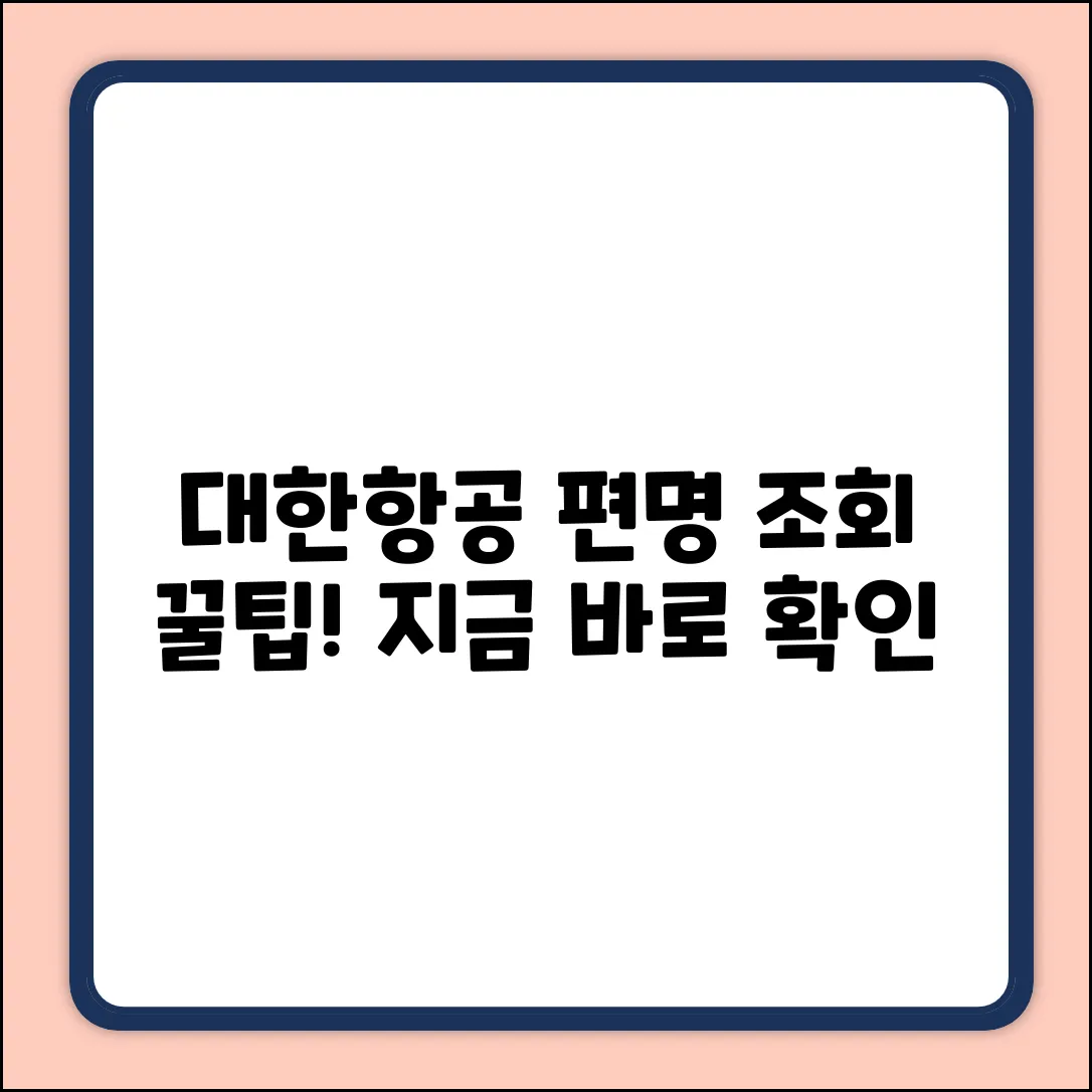 대한항공 편명, 누구나 쉽게 확인하는 방법!