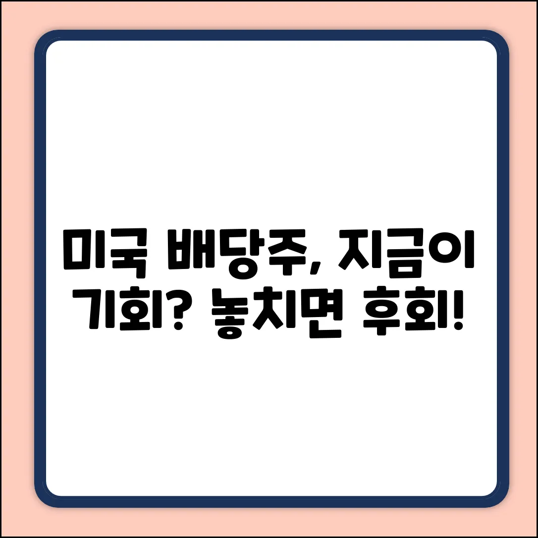 미국 배당주, 지금 투자해야 할까요?