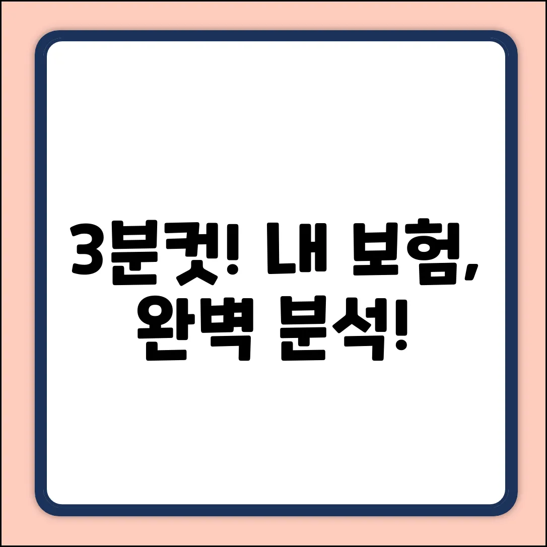 내 보험 보장 분석: 3분으로 끝내는 완벽 가이드