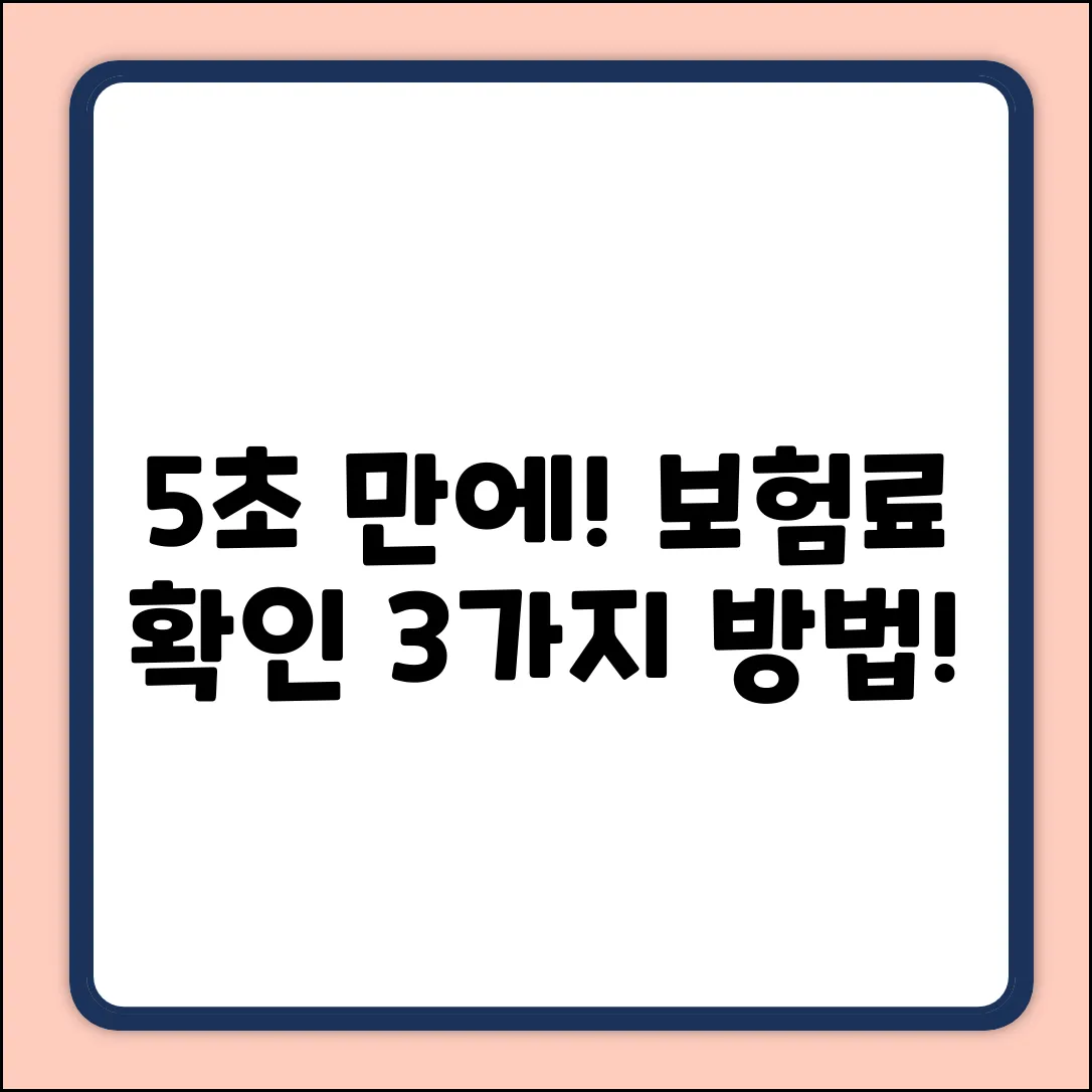 건강보험금액, 5초 만에 확인하는 3가지 방법