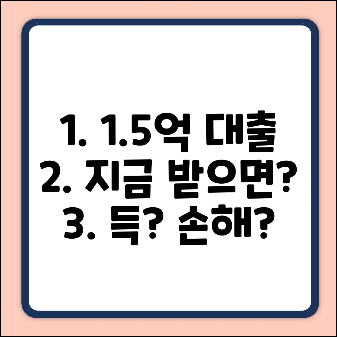 1억 5천 대출, 지금 받는 게 득일까?