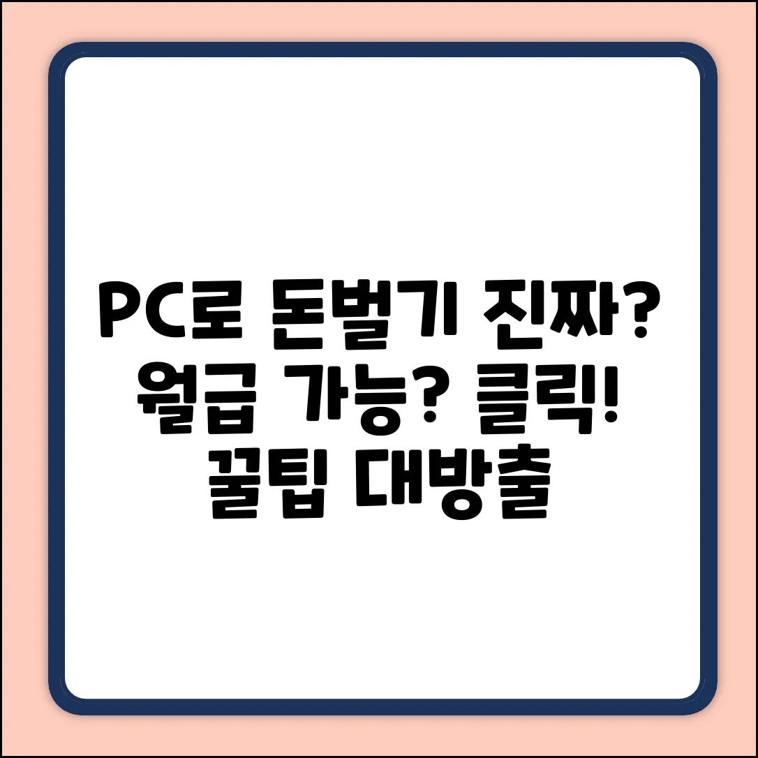 PC로 돈벌기, 진짜 가능할까요?