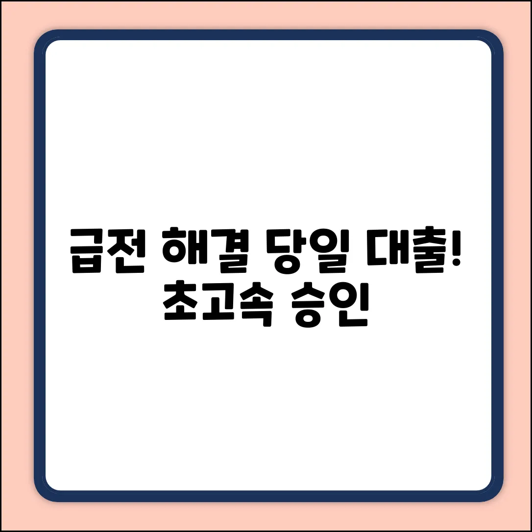 급한 불 끄는 당일급전대출, 놀라운 속도!