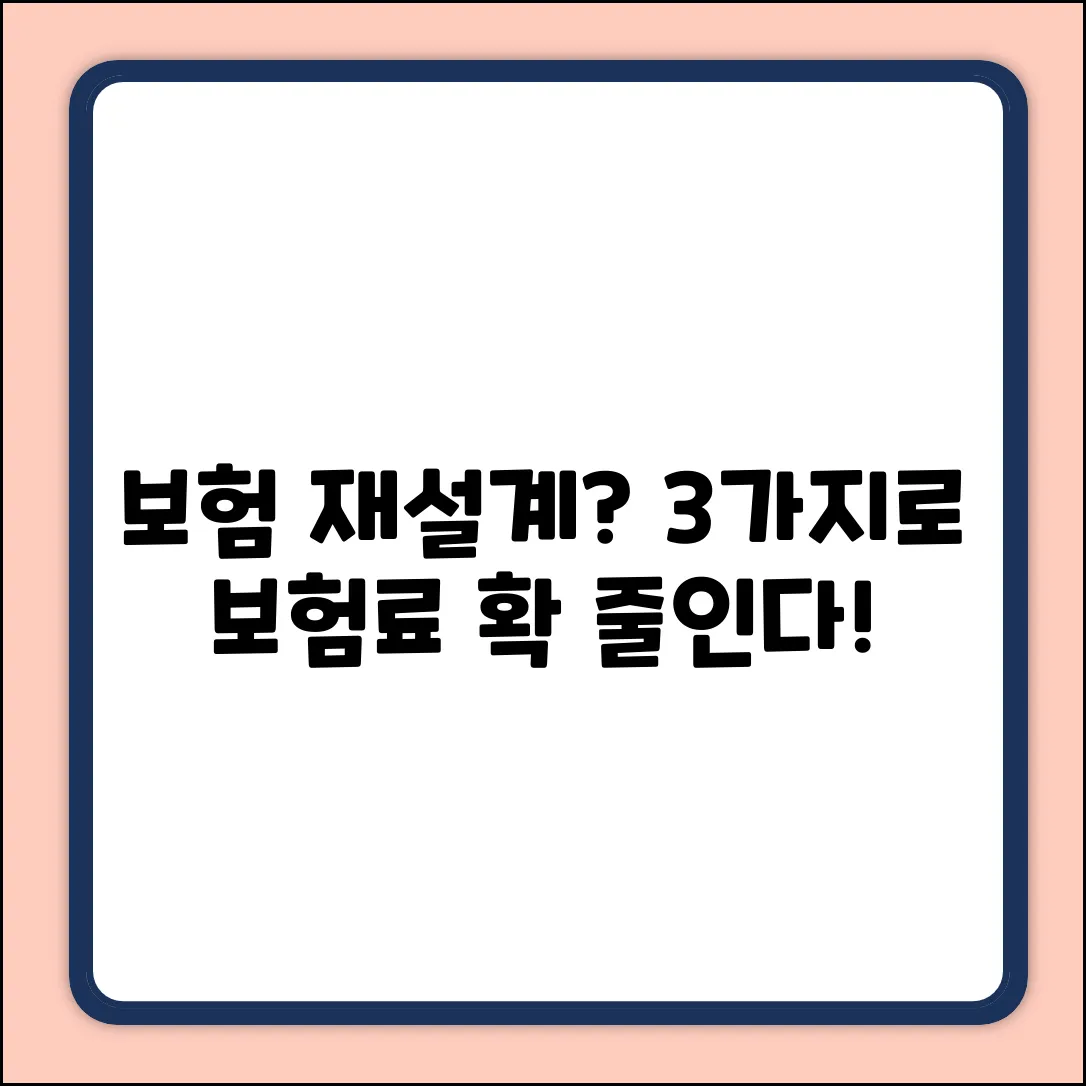 보험 재설계, 딱 3가지로 끝내기!