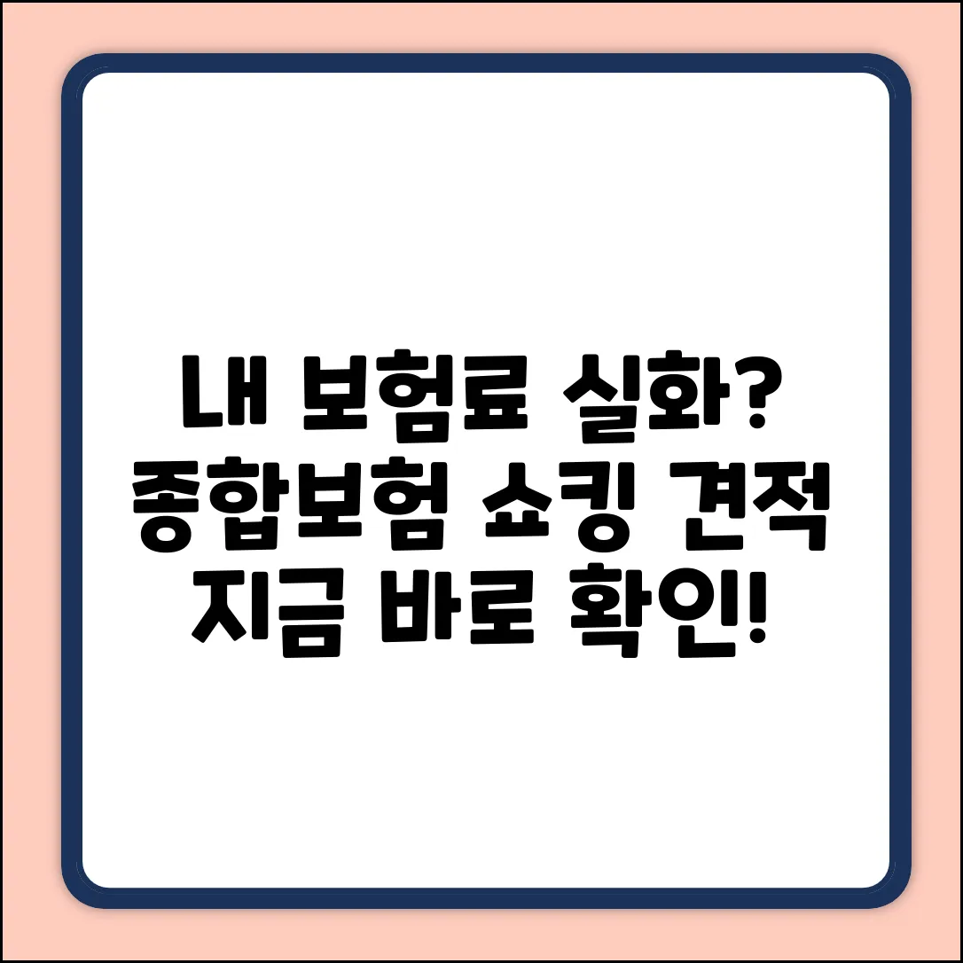 내 보험료 실화? 종합보험견적 쇼킹 공개!