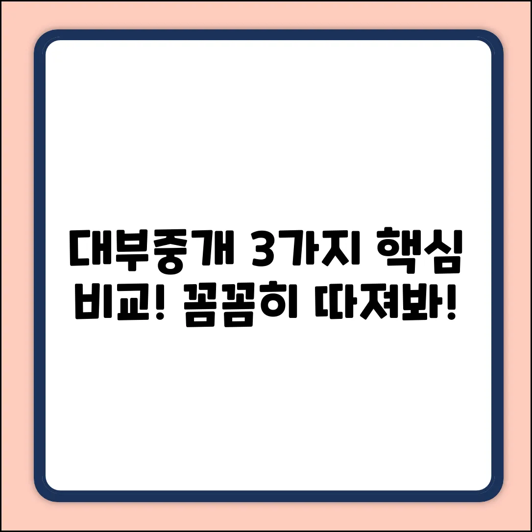 대부중개업체 선택, 3가지 핵심 비교!
